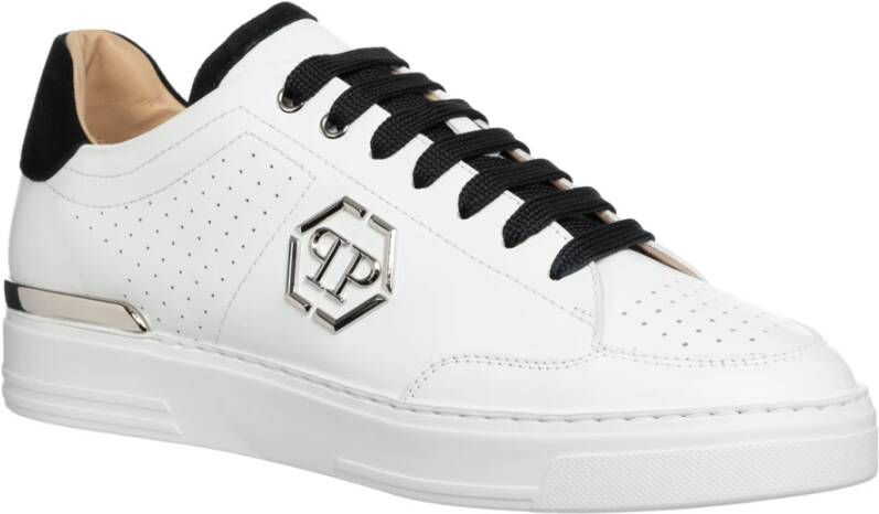 Philipp Plein Effen Low-top Sneakers White Heren