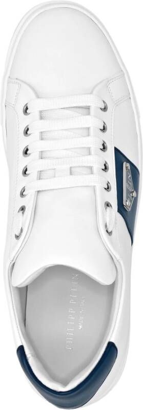 Philipp Plein Embleem Leren Lage Sneakers White Heren