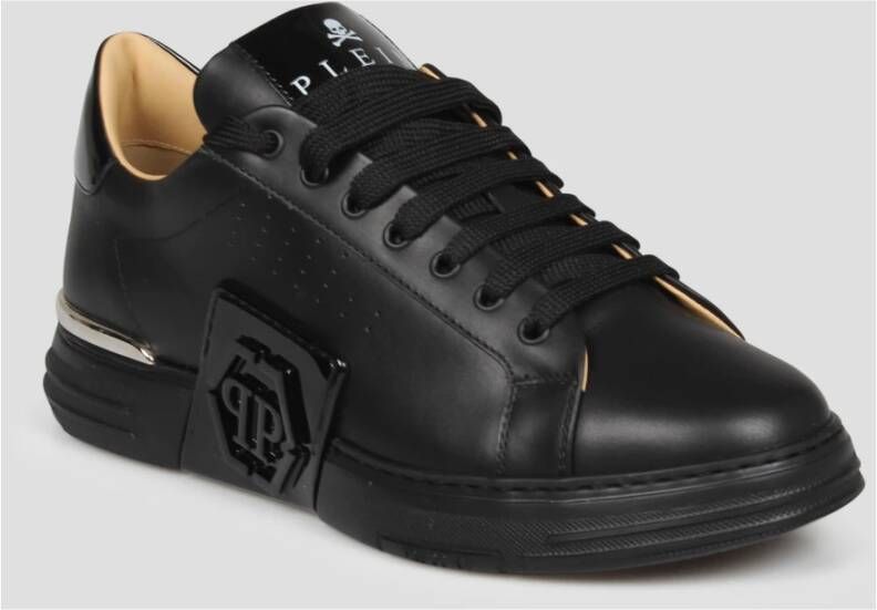 Philipp Plein Hexagon Leren Sneakers Black Heren