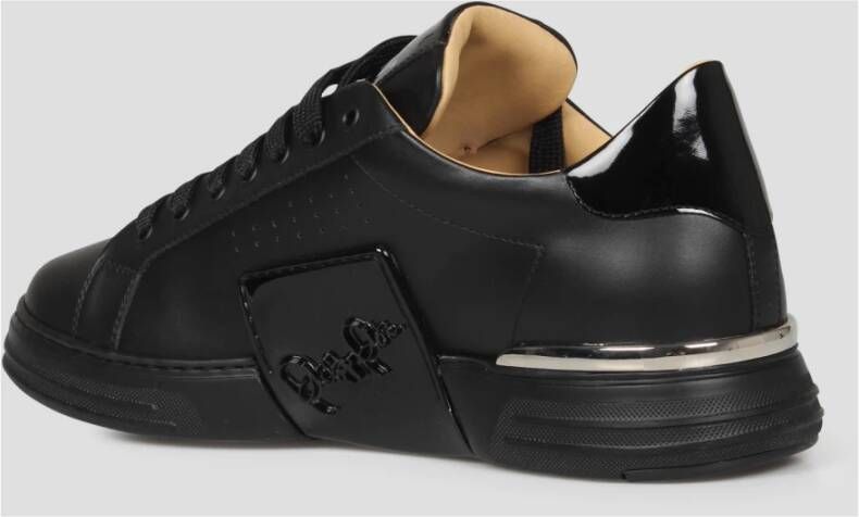 Philipp Plein Hexagon Leren Sneakers Black Heren