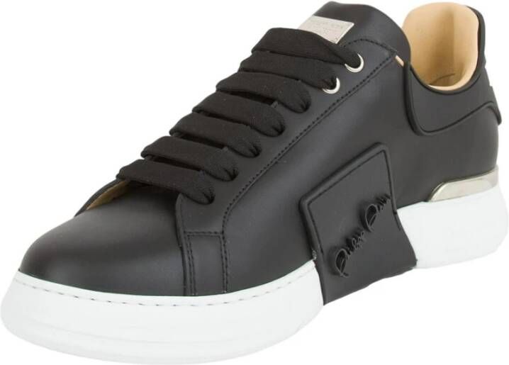 Philipp Plein Hexagon Leren Sneakers Phantom Kick$ Black Heren