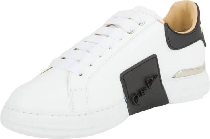 Philipp Plein Hexagon Leren Sneakers Phantom Kick$ White Heren