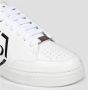 Philipp Plein Witte Leren Sneakers Ronde Neus Logo White Heren - Thumbnail 9