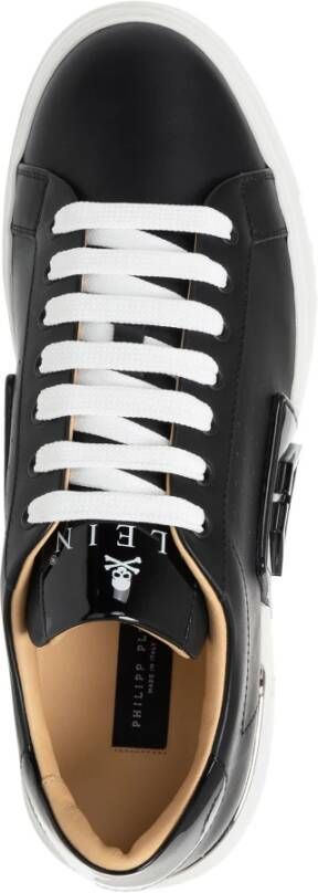 Philipp Plein Hexagon Lo-Top Sneakers Effen Vetersluiting Black Heren