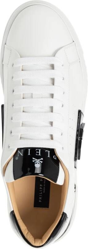 Philipp Plein Hexagon Lo-Top Sneakers Effen Vetersluiting White Heren