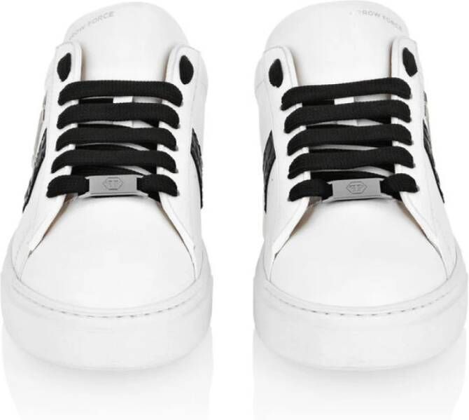 Philipp Plein Hexagon Low-Top Leren Sneakers White Heren