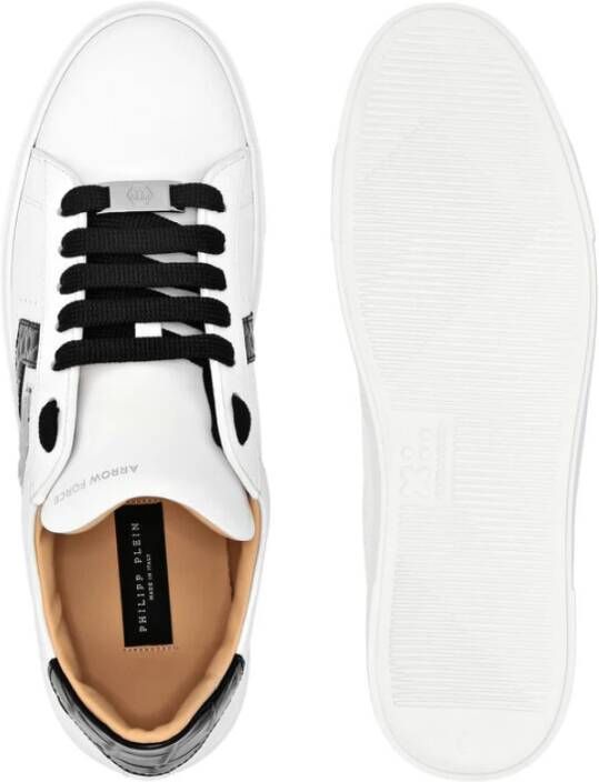 Philipp Plein Hexagon Low-Top Leren Sneakers White Heren