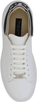 Philipp Plein Iconische Monogram Leren Sneakers met Gestructureerde Zool White Heren