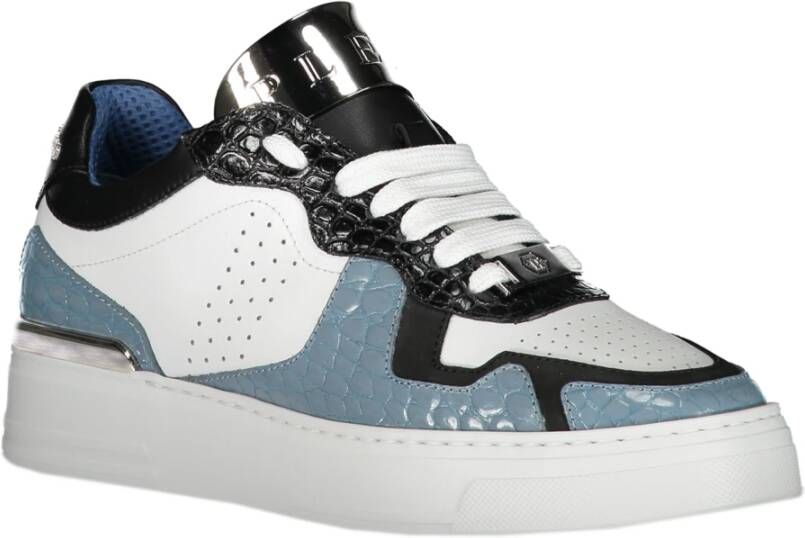 Philipp Plein Krokoprint Lage Sneakers Blue Heren