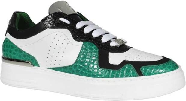 Philipp Plein Krokoprint Lage Sneakers Green Heren