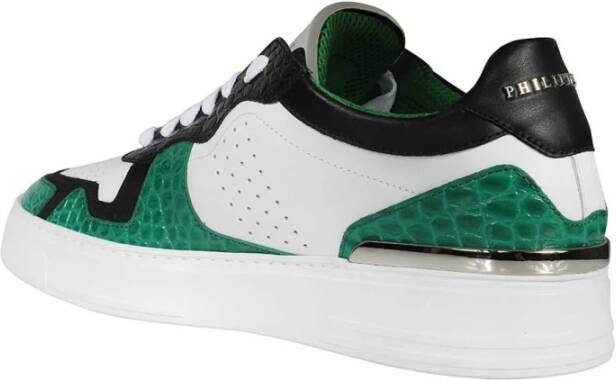 Philipp Plein Krokoprint Lage Sneakers Green Heren