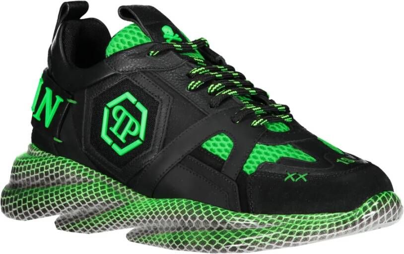 Philipp Plein Lage sneakers met reliëflogo Green Heren