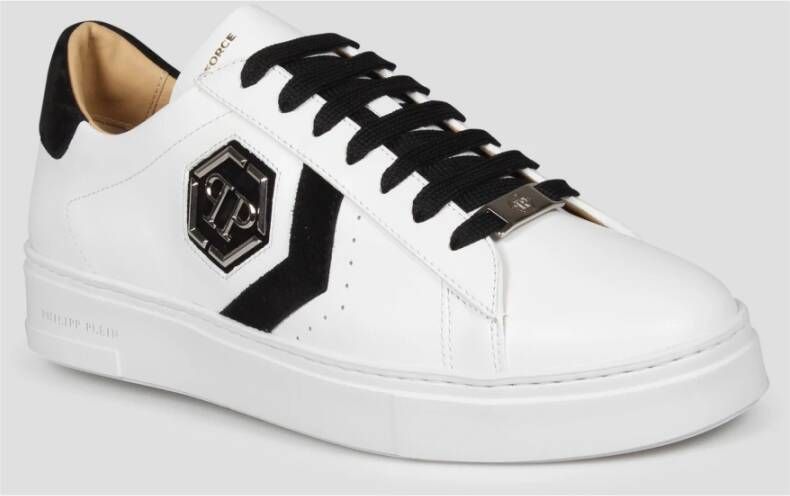 Philipp Plein Leren Arrow Force Sneakers White Heren