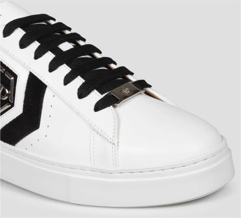 Philipp Plein Leren Arrow Force Sneakers White Heren