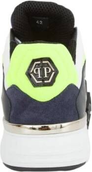 Philipp Plein Leren Lo-Top Sneakers in Blauw Multicolor Heren