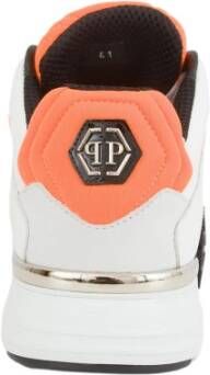 Philipp Plein Leren Lo-Top Sneakers in Wit White Heren