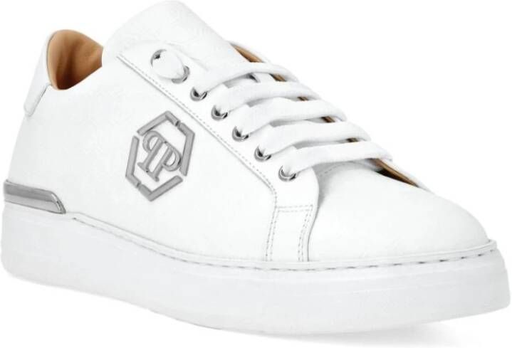 Philipp Plein Monogram Low-Top Witte Sneakers White Heren