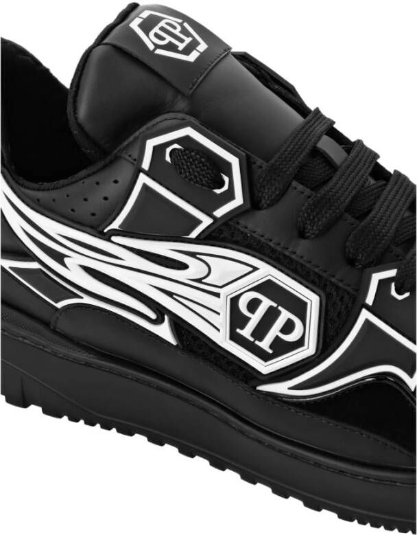 Philipp Plein Paarse Casual Sneakers voor Mannen Black Heren