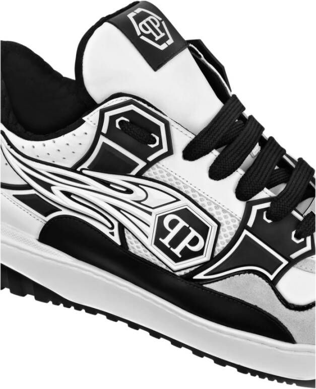 Philipp Plein Paarse Casual Sneakers voor Mannen Black Heren