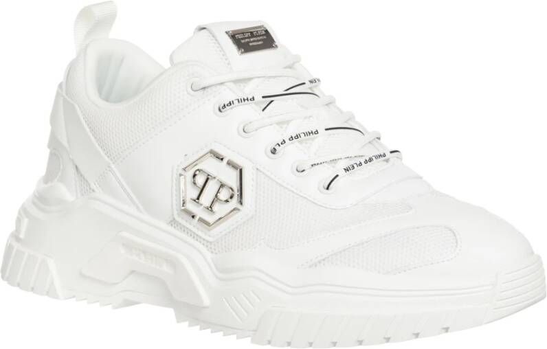 Philipp Plein Predator Sneakers met vetersluiting White Heren