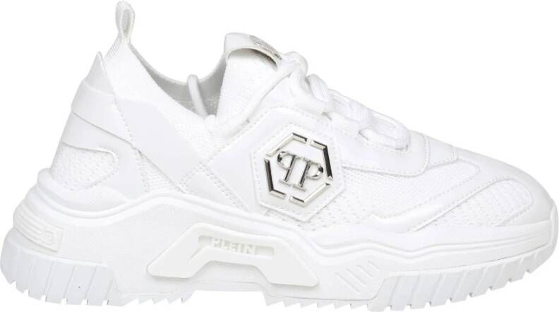 Philipp Plein Witte Jersey Hi Top Sneakers voor Dames Wit Dames