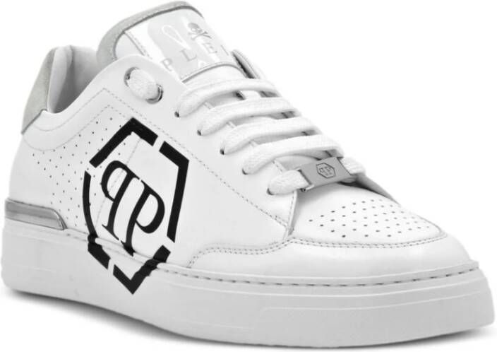 Philipp Plein Wit Zwart Lo Top Sneakers White Heren