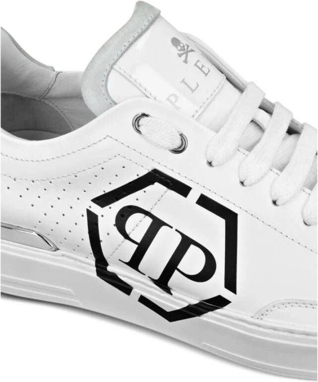 Philipp Plein Wit Zwart Lo Top Sneakers White Heren