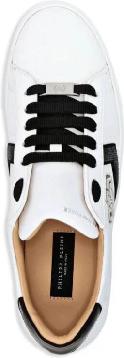 Philipp Plein Witte Hexagon Low-Top Kristal Sneakers White Dames