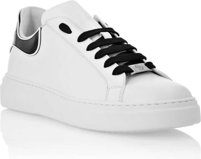 Philipp Plein Witte lage sneakers met logo White Heren