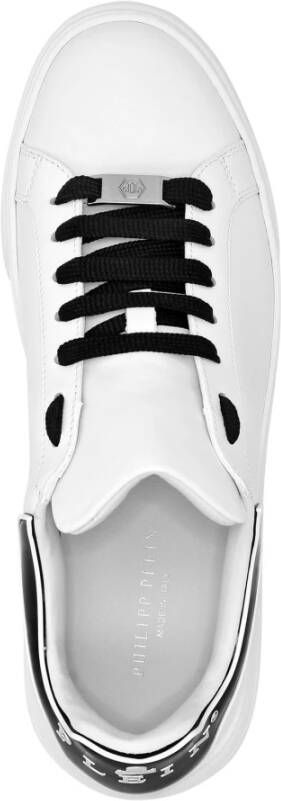 Philipp Plein Witte lage sneakers met logo White Heren