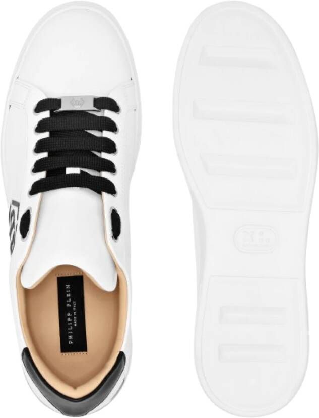 Philipp Plein Witte Leren Hexagon Lo-Top Sneakers White Heren