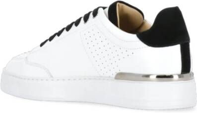 Philipp Plein Witte Leren Sneakers met Metallic Logo White Heren