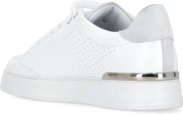 Philipp Plein Witte Leren Sneakers Ronde Neus Logo White Heren