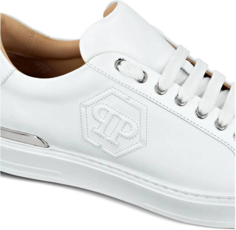 Philipp Plein Witte Veterschoenen met Rubberen Zool White Heren