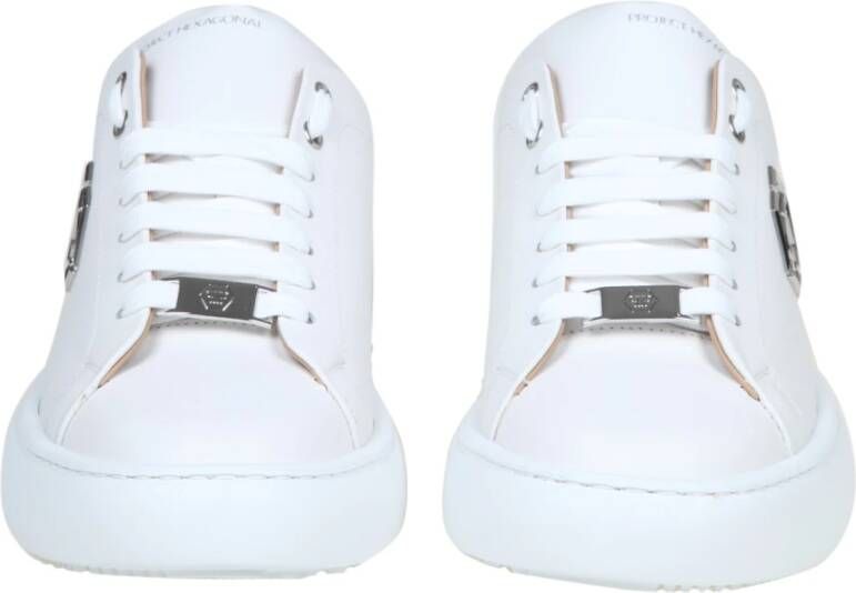 Philipp Plein Hexagon Wit Leren Sneakers Wit Heren