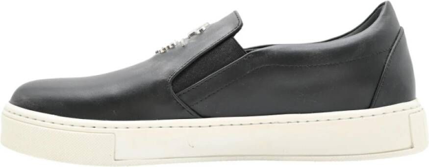 Philipp Plein Zwarte en Zilveren Heren Loafer Schoen Black Heren