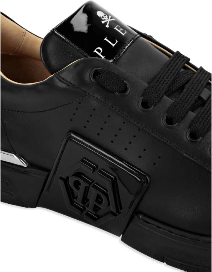 Philipp Plein Zwarte Hexagon Lage Sneakers Black Heren