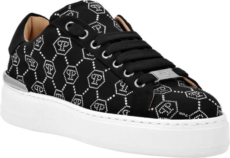 Philipp Plein Zwarte Kristal Lage Sneakers Black Dames