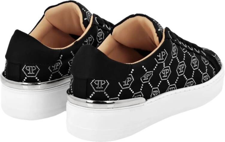 Philipp Plein Zwarte Kristal Lage Sneakers Black Dames