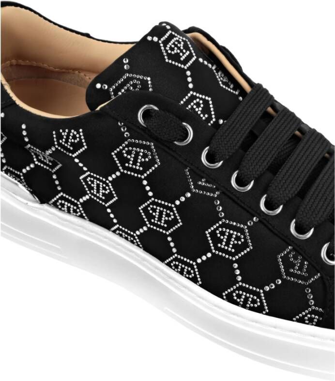 Philipp Plein Zwarte Kristal Lage Sneakers Black Dames