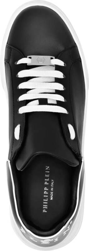 Philipp Plein Zwarte lage sneakers met logodetail Black Heren