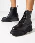 Philipp Plein Zwarte leren enkellaarsjes Hexagon Black Dames - Thumbnail 2