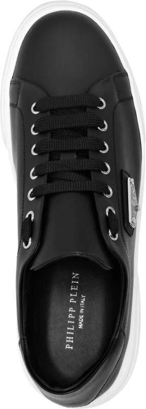 Philipp Plein Zwarte leren lage sneakers Black Heren