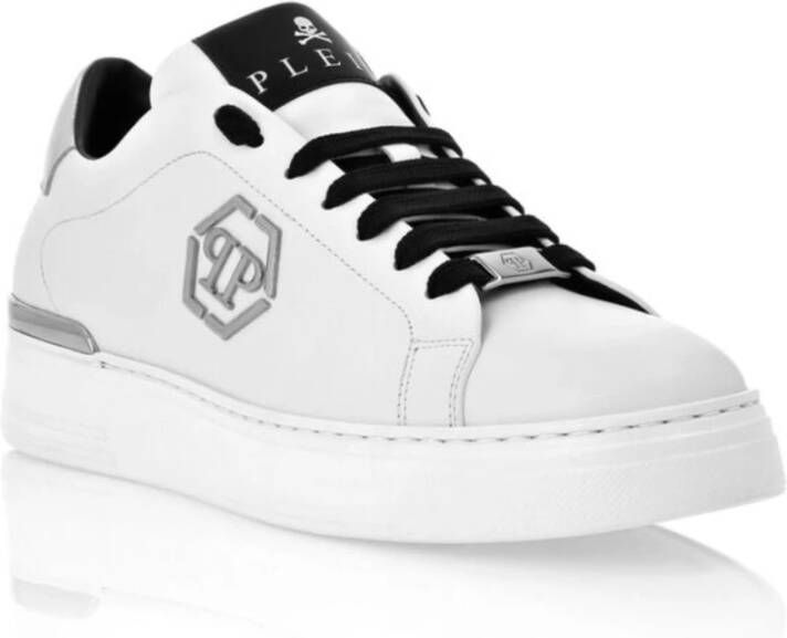 Philipp Plein Zwarte Leren Sneaker White Heren