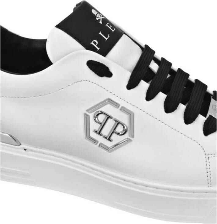 Philipp Plein Zwarte Leren Sneaker White Heren