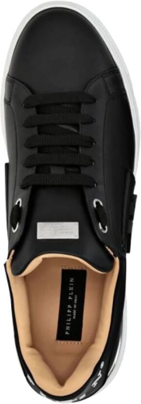 Philipp Plein Zwarte Nappa Sneakers met Hexagon Patch Black Heren