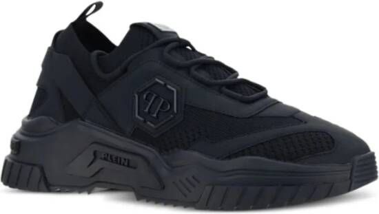 Philipp Plein Zwarte Predator Platte Schoenen Black Heren