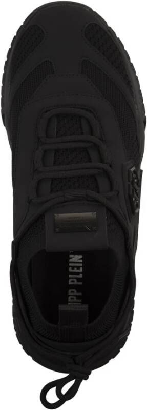 Philipp Plein Zwarte Predator Sneakers Vetersluiting Ontwerp Black Heren