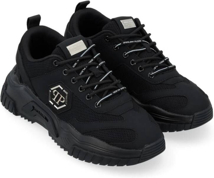 Philipp Plein Zwarte Technische Stof Predator Sneaker Black Heren