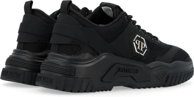 Philipp Plein Zwarte Technische Stof Predator Sneaker Black Heren